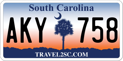 SC license plate AKY758