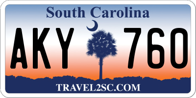 SC license plate AKY760