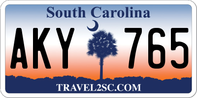 SC license plate AKY765