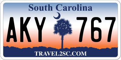 SC license plate AKY767