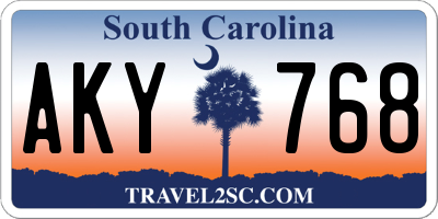 SC license plate AKY768