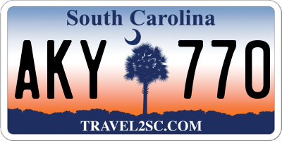 SC license plate AKY770
