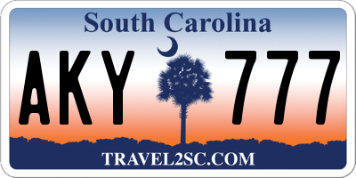 SC license plate AKY777