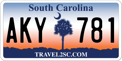 SC license plate AKY781