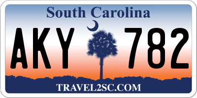 SC license plate AKY782