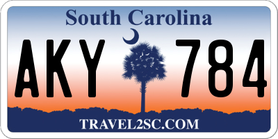 SC license plate AKY784