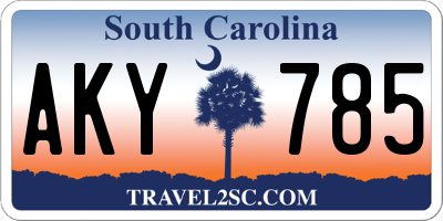 SC license plate AKY785
