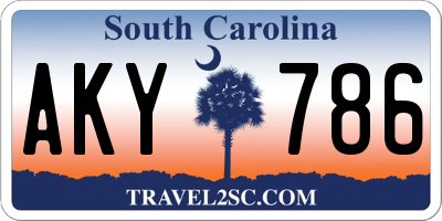 SC license plate AKY786