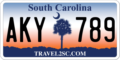 SC license plate AKY789
