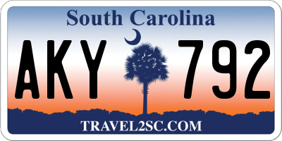 SC license plate AKY792