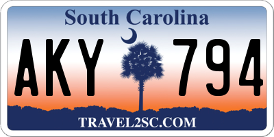 SC license plate AKY794