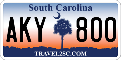 SC license plate AKY800