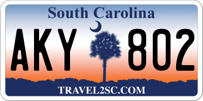 SC license plate AKY802