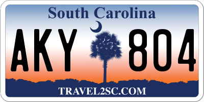 SC license plate AKY804
