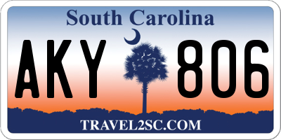SC license plate AKY806