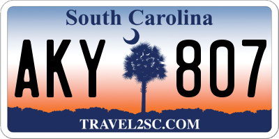 SC license plate AKY807