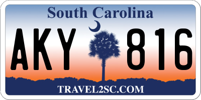 SC license plate AKY816