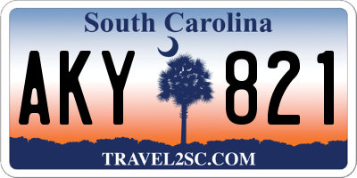 SC license plate AKY821