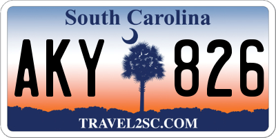 SC license plate AKY826