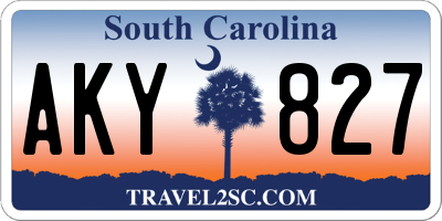 SC license plate AKY827