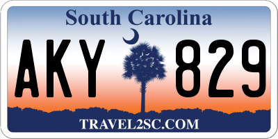 SC license plate AKY829