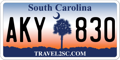 SC license plate AKY830