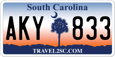 SC license plate AKY833
