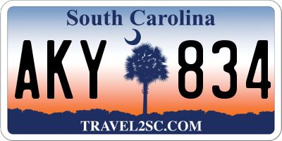 SC license plate AKY834