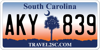SC license plate AKY839