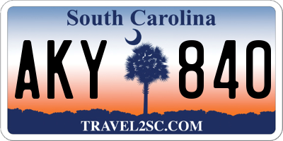 SC license plate AKY840