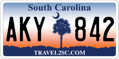 SC license plate AKY842