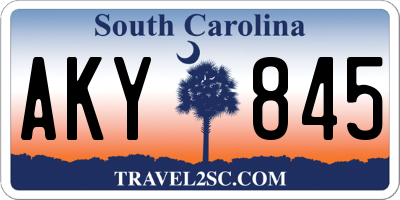 SC license plate AKY845