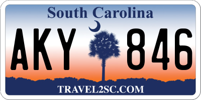 SC license plate AKY846