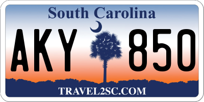 SC license plate AKY850