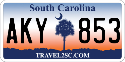 SC license plate AKY853