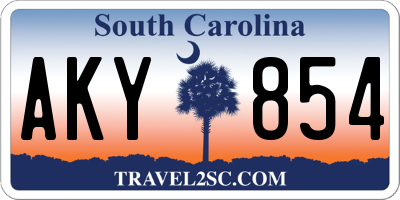 SC license plate AKY854