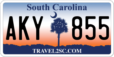 SC license plate AKY855