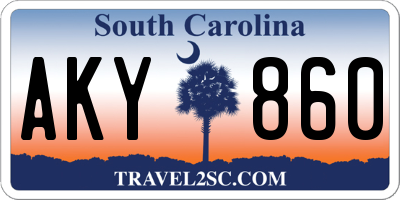 SC license plate AKY860