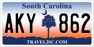 SC license plate AKY862