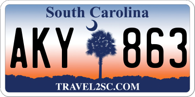 SC license plate AKY863