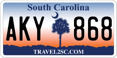 SC license plate AKY868