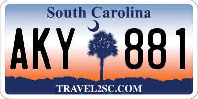 SC license plate AKY881