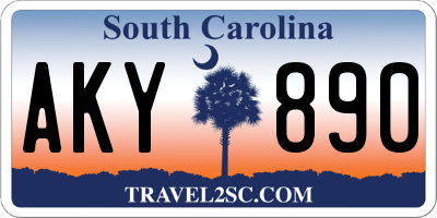 SC license plate AKY890