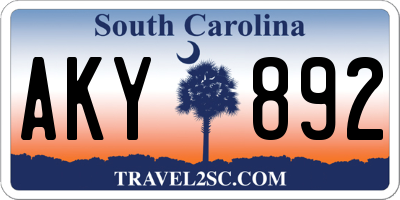 SC license plate AKY892