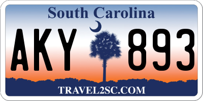 SC license plate AKY893