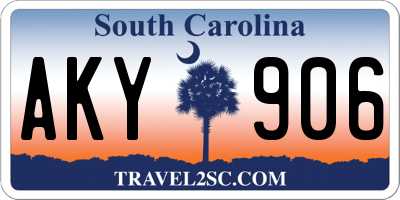 SC license plate AKY906