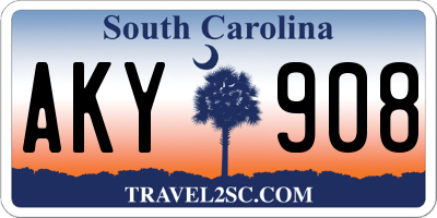 SC license plate AKY908