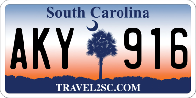 SC license plate AKY916