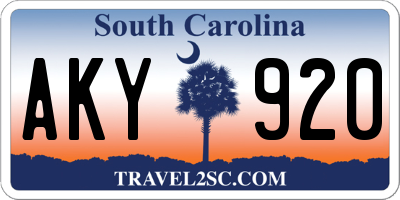 SC license plate AKY920