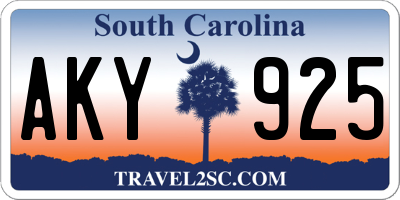 SC license plate AKY925
